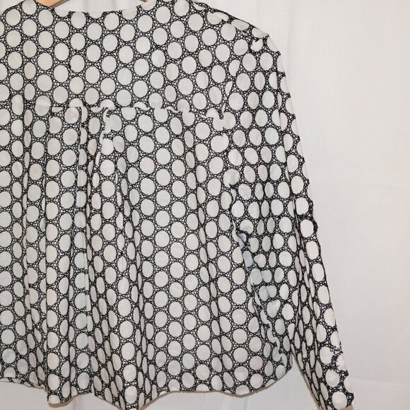 Onque Casuals Size Large Cropped Jacket White Black 3/4 Sleeves One Button - Picture 11 of 14